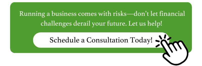 Running a business comes with risks—don’t let financial challenges derail your future. Let us help! 